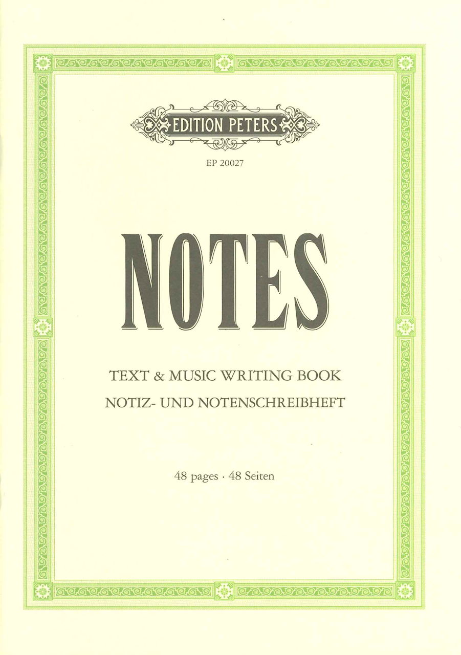 Notes: Text & Music Writing Book (Peters)
