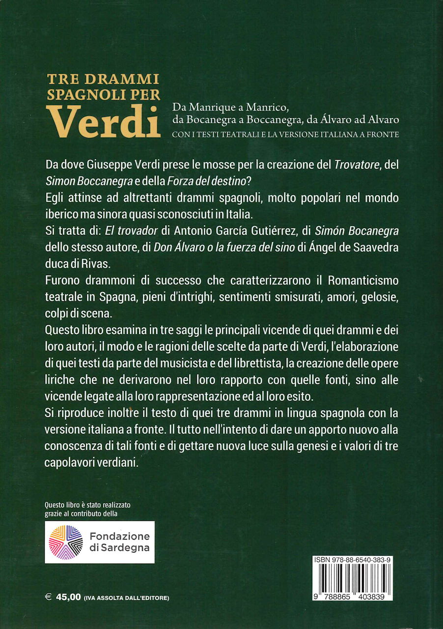 Todde,Tre drammi spagnoli per Verdi (Zecchini Editore)