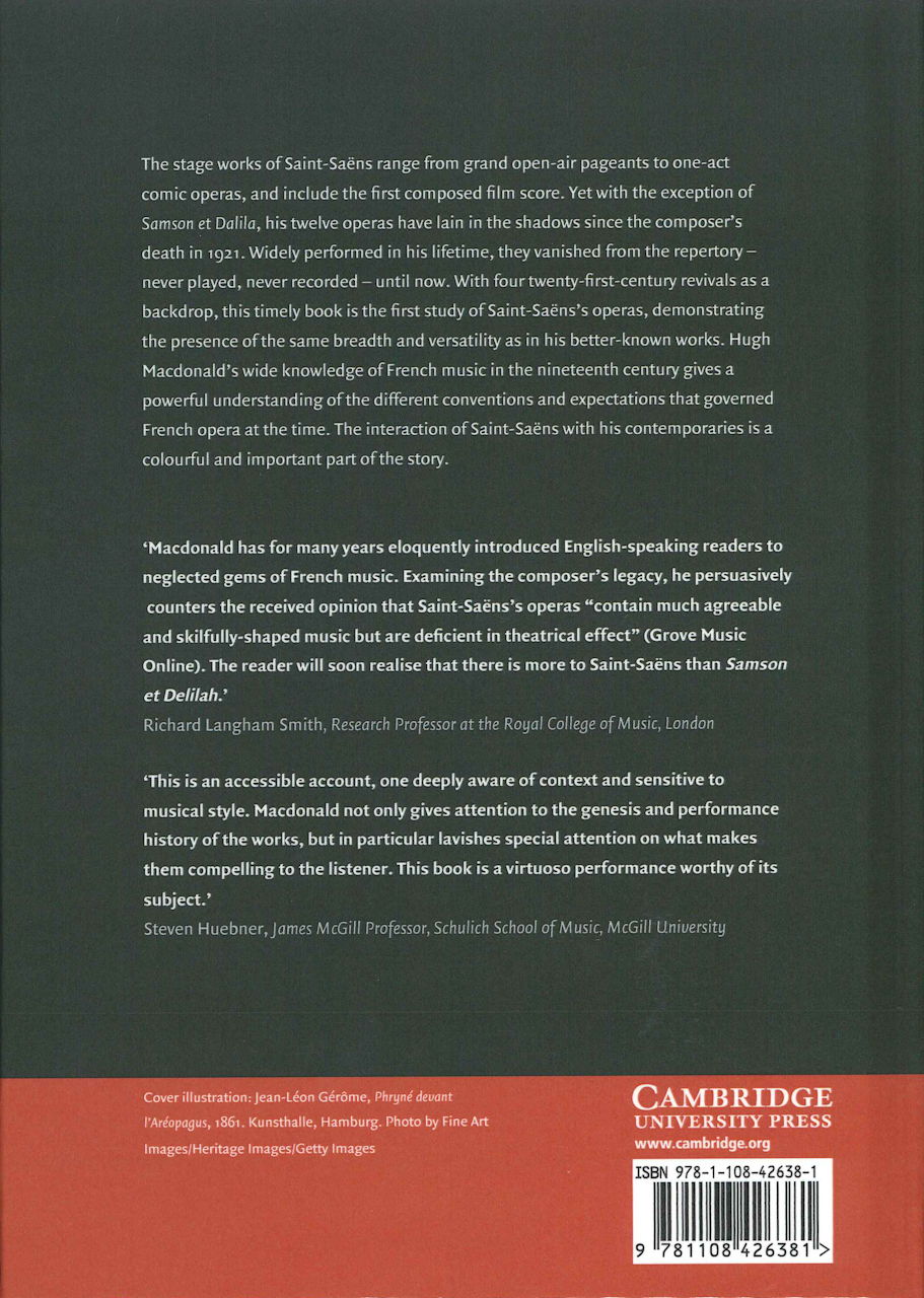 Macdonald, Saint-Saens and the Stage (Cambridge University Press)
