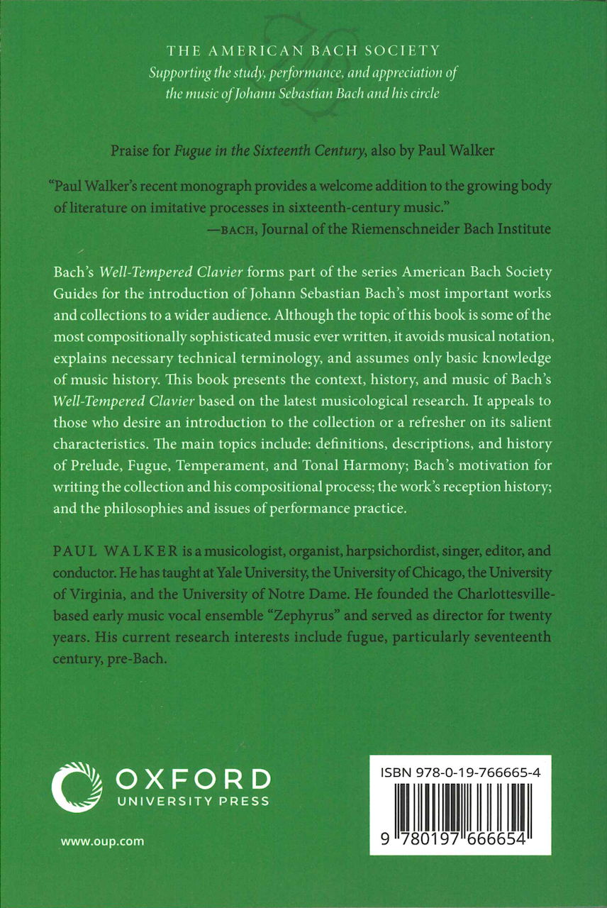 Walker, Bach's Well-Tempered Clavier (Oxford University Press)