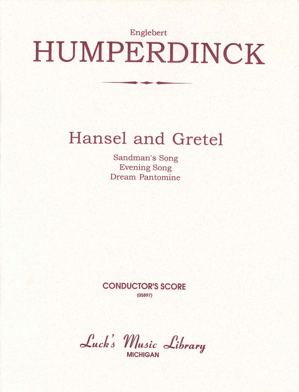Humperdinck, Sandman's, Evening (Score) (Luck's Music)