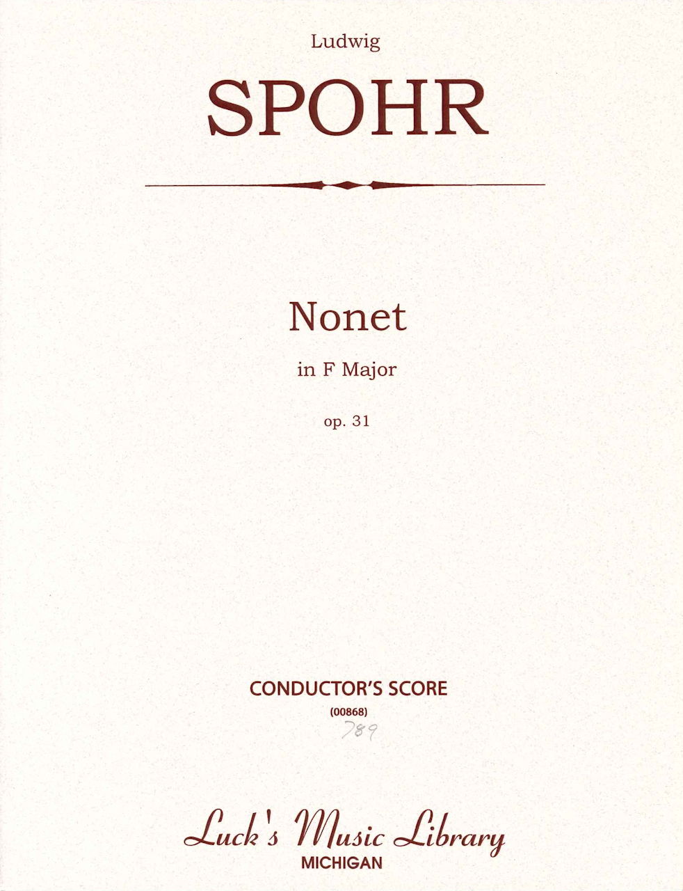 Spohr, Nonet op. 31 in F (Score) (Luck's Music)