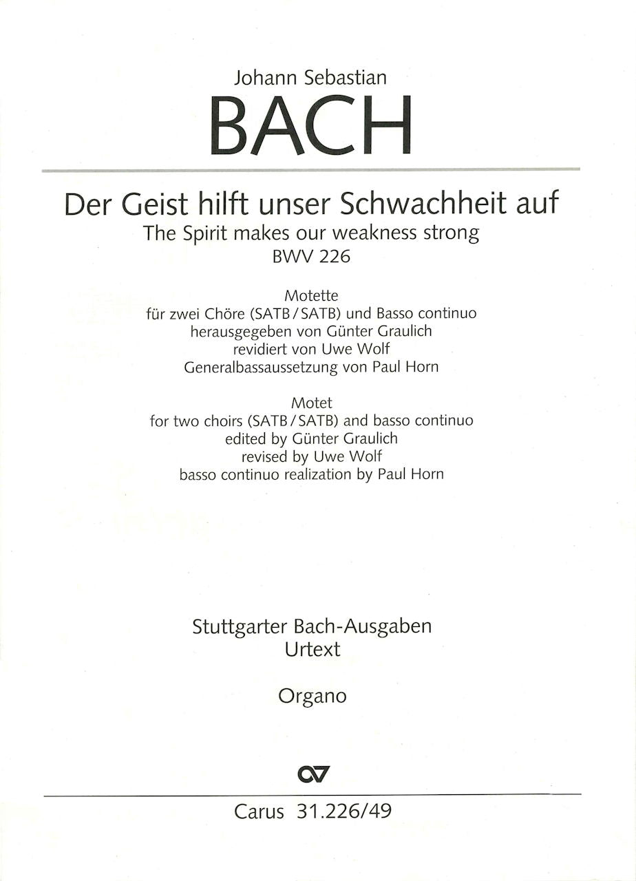 Bach, Motette BWV 226 (SSAATTBB,[Bc]) (Carus)