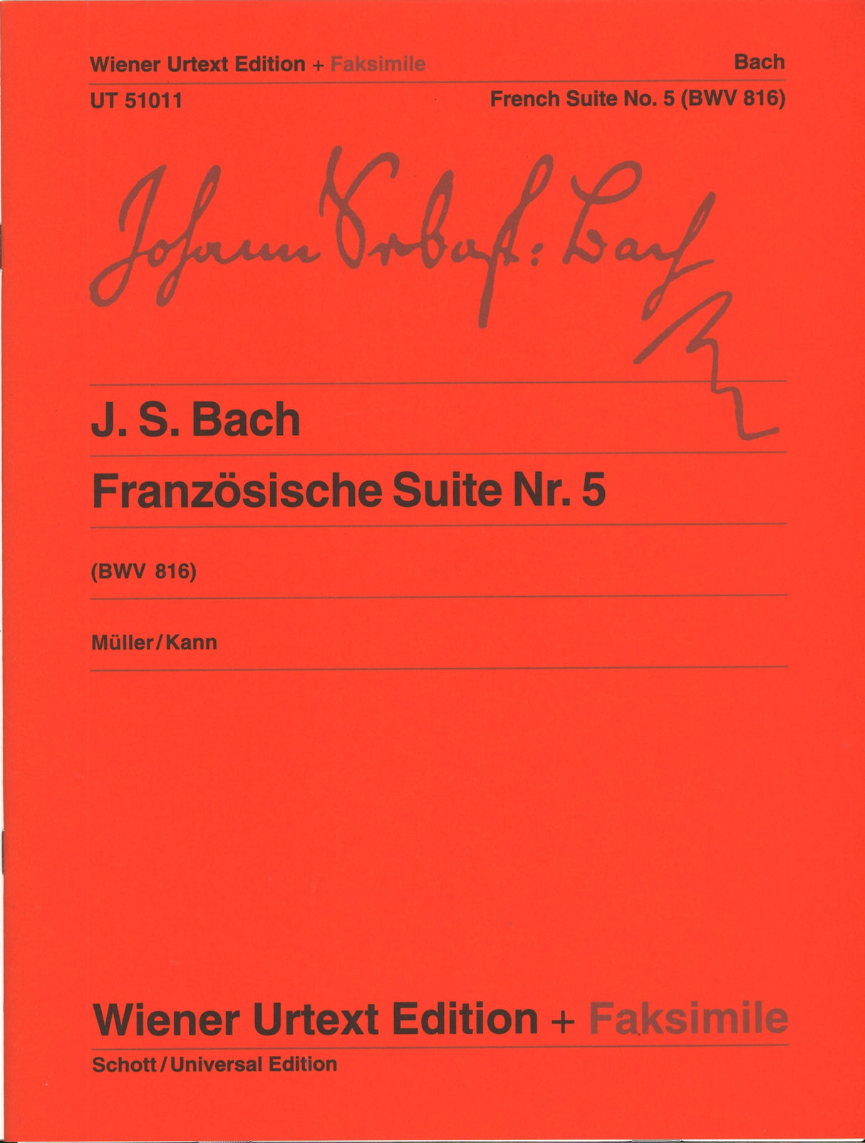 Bach, Franzosische Suite BWV 816 (+Facs) (Wiener Urtext Edition)