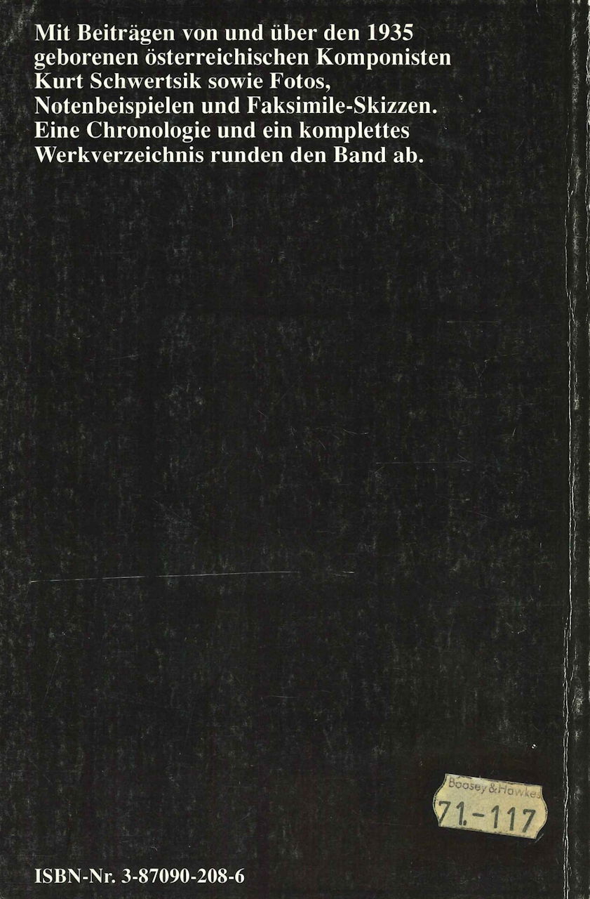 Kurt Schwertsik (Boosey & Hawkes)