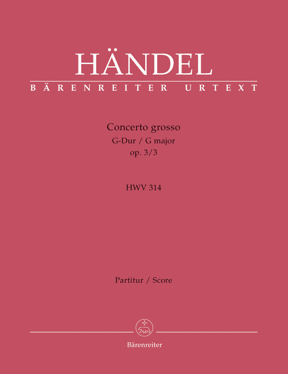 Handel, Concerto grosso op. 3/3 (Barenreiter)