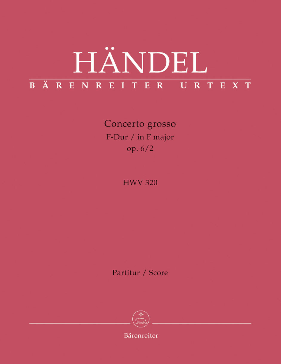 Handel, Concerto op. 6/2 Full Score (Barenreiter)