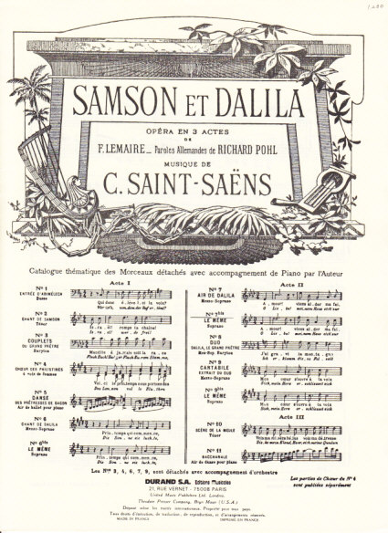 アカデミアミュージック / Samson et Dalila, Amour viens aider ma